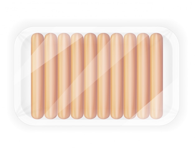 Wurst in der Paketvektorillustration