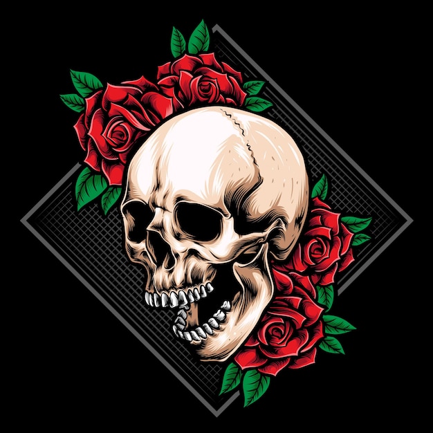 Wutschädel mit Rosenlogo