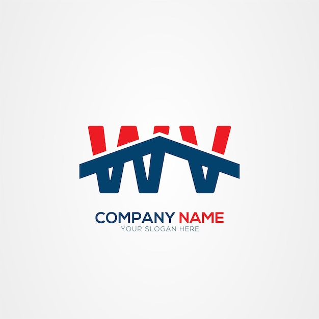 WV oder VW Creative Modern Letters Logo Design Element