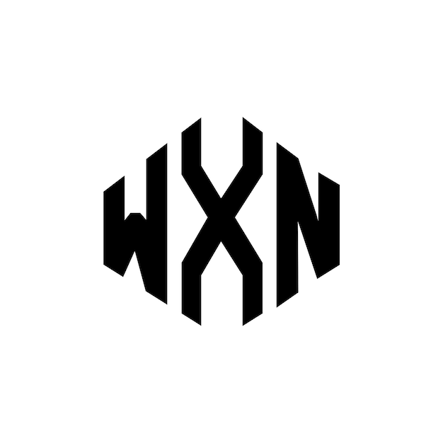 Wxn buchstaben-logo-design mit polygon-form wxn polygon- und würfelform logo-design wxn sechseck-vektor-logos-schablone weiße und schwarze farben wxn monogram geschäft und immobilien-logo