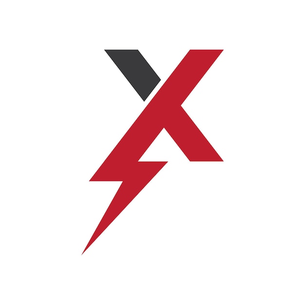 X-buchstabe anfangs-power-blitz-logo