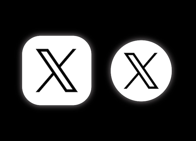 Vektor x-symbole in schwarzem hintergrund
