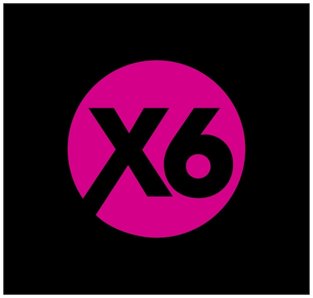 Vektor x6 firmenname anfangsbuchstaben monogramm rosa x6 markenlogo