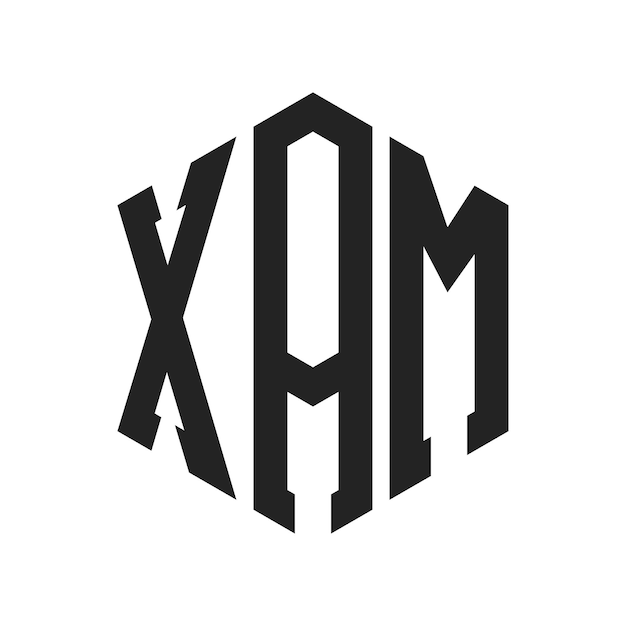 XAM-Logo-Design Anfangsbuchstaben XAM-Monogramm-Logo mit sechseckiger Form