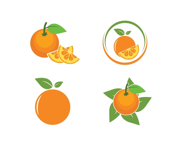 XAOrange-Frucht-Symbol-Vektor-Logo-IllustrationsvorlagexA