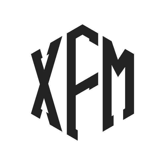 XFM-Logo-Design Anfangsbuchstaben XFM-Monogram-Logo mit Sechseckform