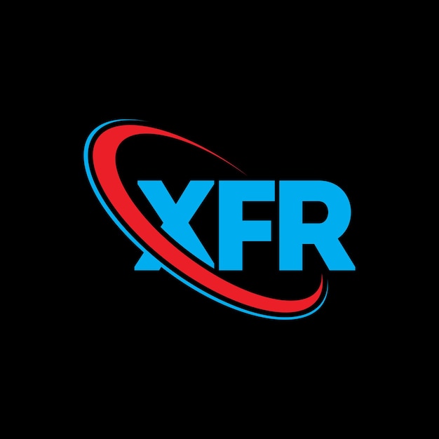 Vektor xfr-logo xfr-brief xfr-buchstaben-logo-design initialen xrf-logo mit kreis und großbuchstaben verbunden xfr-typografie für technologieunternehmen und immobilienmarken