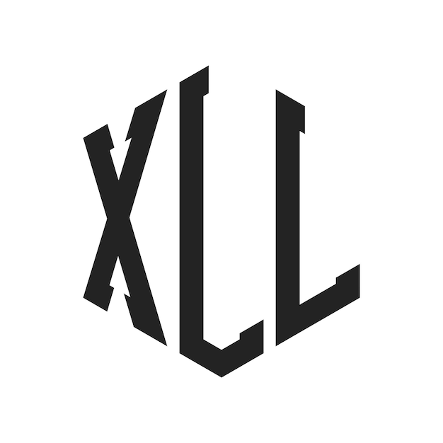 XLL-Logo-Design Anfangsbuchstaben XLL-Monogramm-Logo in sechseckiger Form