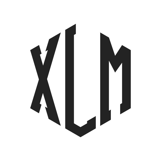 XLM-Logo-Design Anfangsbuchstaben XLM-Monogramm-Logo mit Sechseck-Form