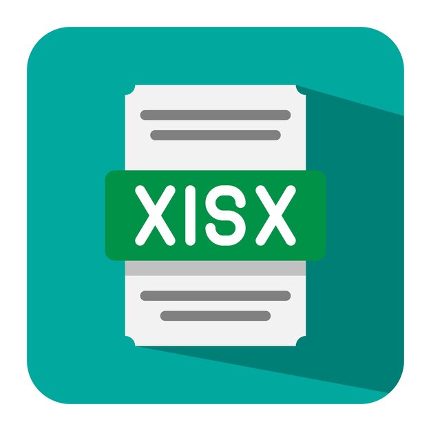 Xlsx-Tabeldatei mit flachen Symbolen, die für Website-Ui und mobile App-Vektorillustrationen geeignet sind