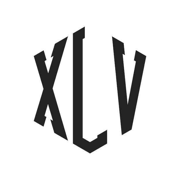 XLV-Logo-Design Anfangsbuchstaben XLV-Monogramm-Logo in Hexagonform