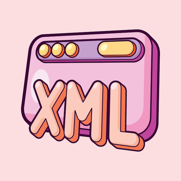 XML-Website-Flat-Design-Illustrationsvektor