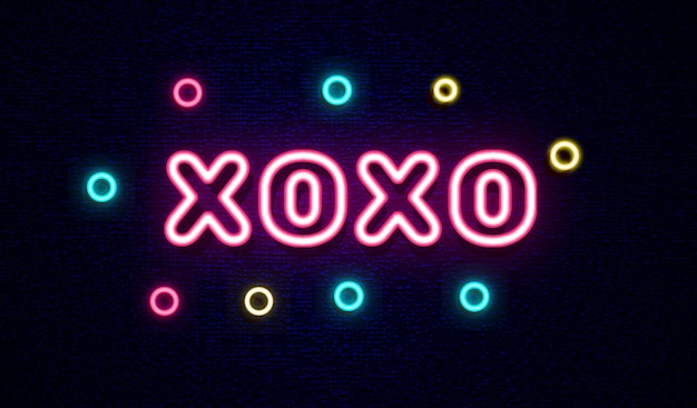 Xoxo-schriftzug neon-vektorvorlage