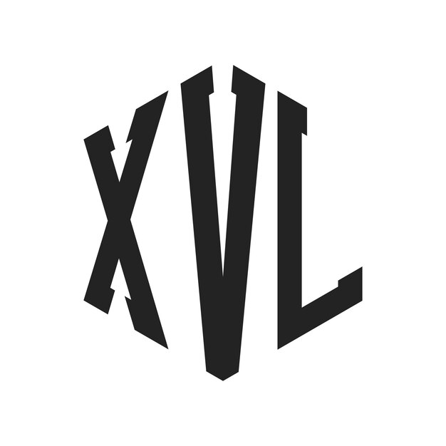 XVL-Logo-Design Anfangsbuchstaben XVL-Monogramm-Logo in sechseckiger Form