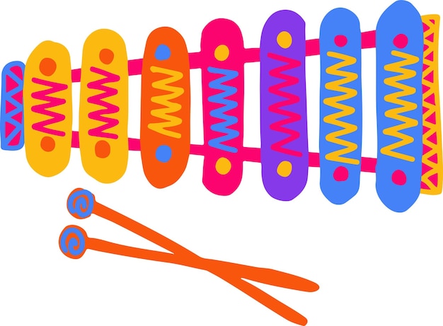 Vektor xylophone-vektor mit farbenfrohen illustrationen
