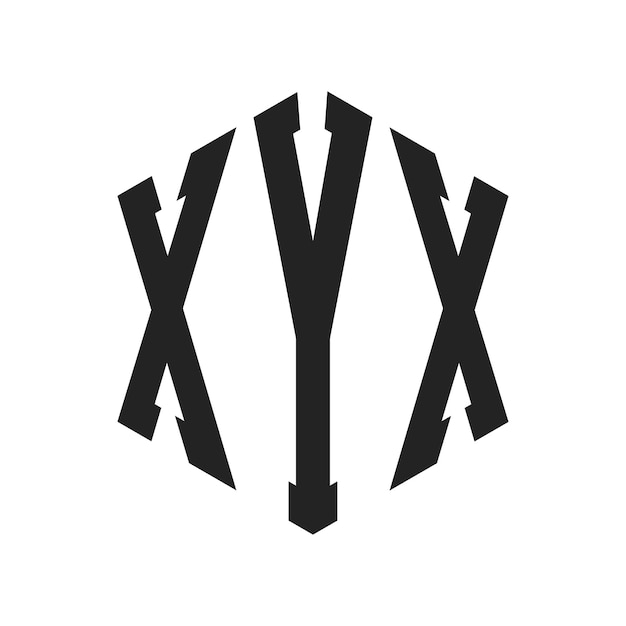 XYX Logo Design Anfangsbuchstaben XYX Monogramm Logo mit Hexagonform