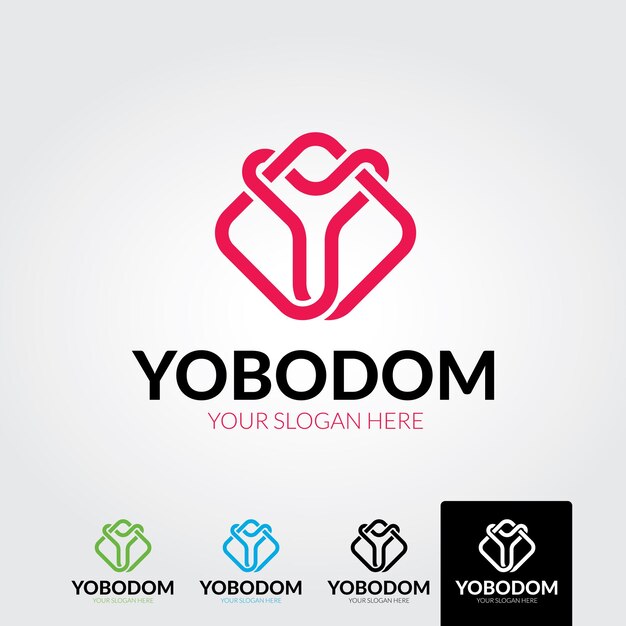 Y-Logo-Buchstabe mit lebendigen Farben des Regenbogens