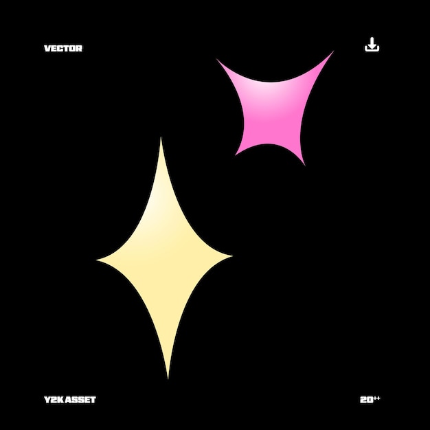 Y2K Formgradient Grafik Asset Element Ornament Moderne digitale
