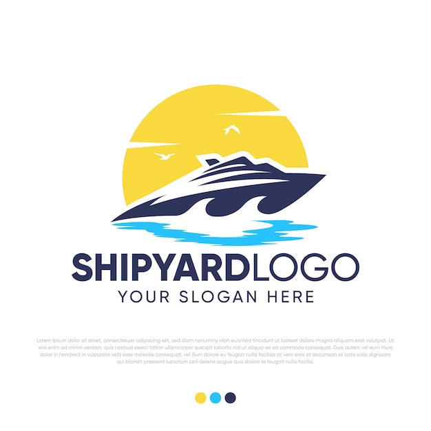 yacht club segelboot seereise design logo premium vektor