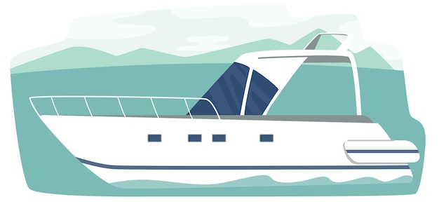 Yacht im Ozean modernes Schiff Luxus-Segelboot mit Bullaugen vor Anker im Seehafen bei Tropical Land Passagierschiff
