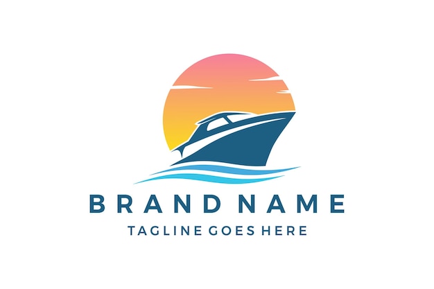Yacht- und Bootslogo-Design