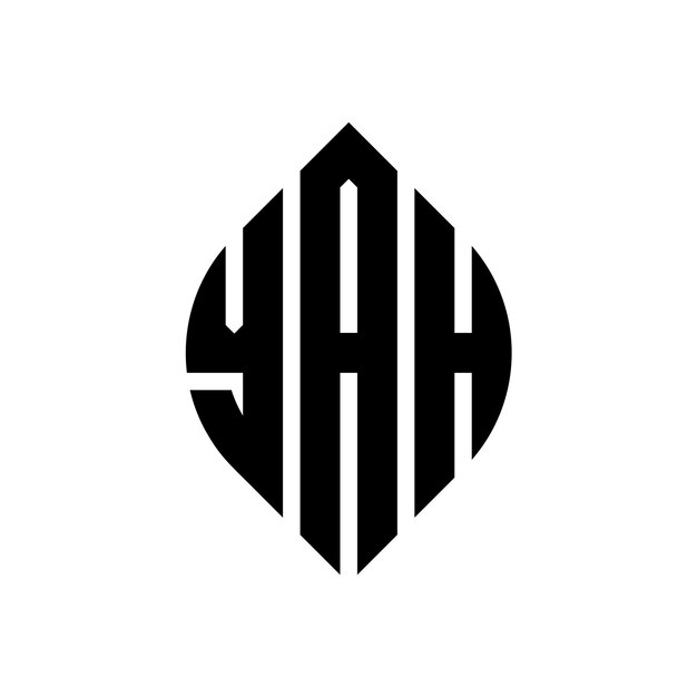 Yah kreisbuchstaben-logo-design mit kreis- und ellipseform yah ellipse-buchstaben mit typografischem stil die drei initialen bilden ein kreis-logo yah kreise-emblem abstrakt monogramm buchstaben-marke vektor