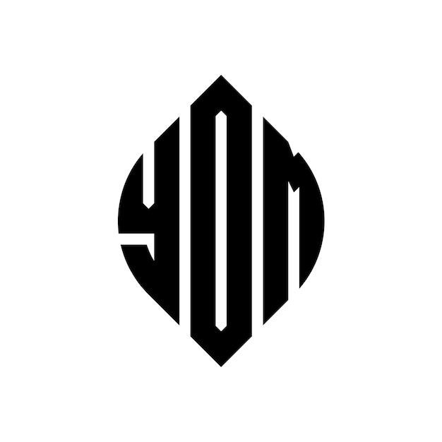Ydm kreisbuchstaben-logo-design mit kreis- und ellipseform ydm ellipse-buchstaben mit typografischem stil die drei initialen bilden ein kreis-logo ydm kreise-emblem abstrakt monogramm buchstaben-marke vektor