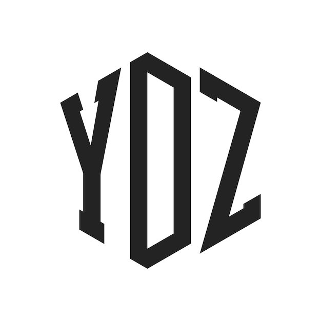 YDZ Logo Design Initial Letter YDZ Monogram Logo mit Hexagonform