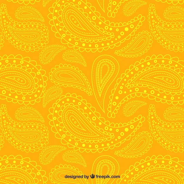 Yellow paisley-muster