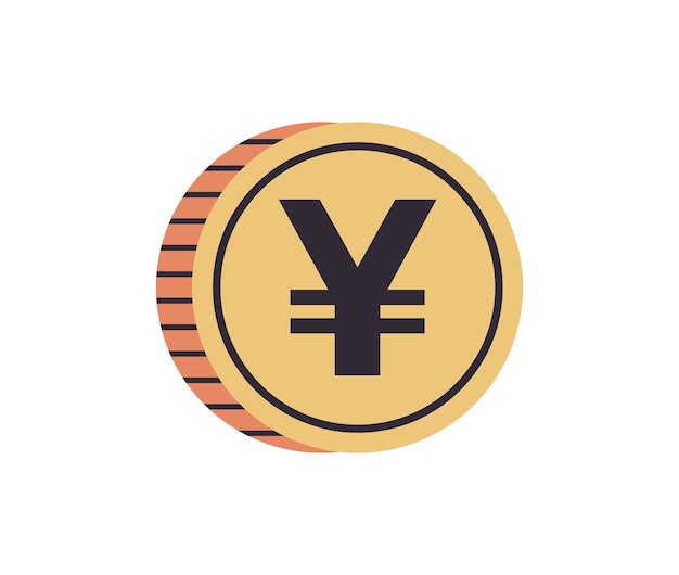 Vektor yen und münze flache vektorillustration.