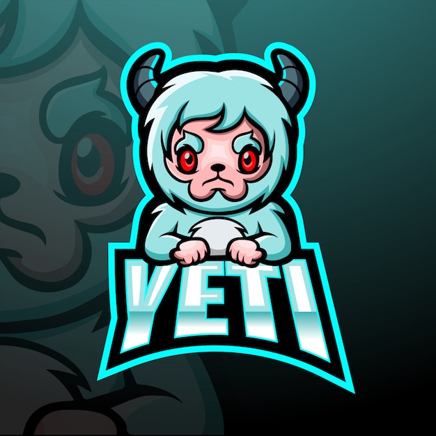 Vektor yeti maskottchen esport illustration