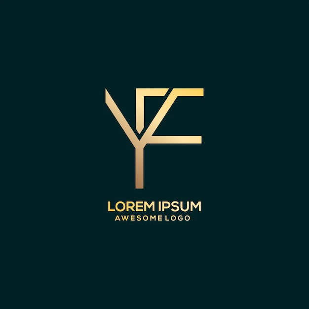 Yf brief logo luxus goldfarbe