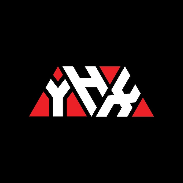 Vektor yhx dreiecksbuchstaben-logo-design mit dreiecksform yhx dreieckslogodesign monogramm yhx dreiecksvektor-logoschablone mit roter farbe yhx dreieckslogosimple elegante und luxuriöse logo yhx