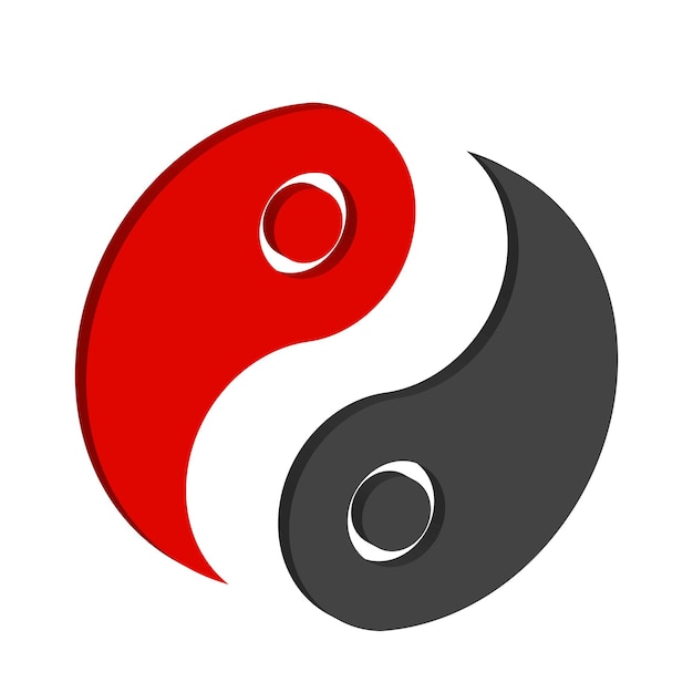 Yin- und yan-symbol-symbol-vektor-illustrationsdesign