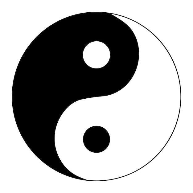 Vektor yin yang ist ein symbol für harmonie und balance. vektorillustration