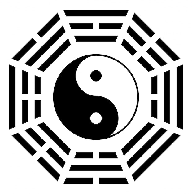 Ying yang symbol für harmonie und ausgeglichenheit