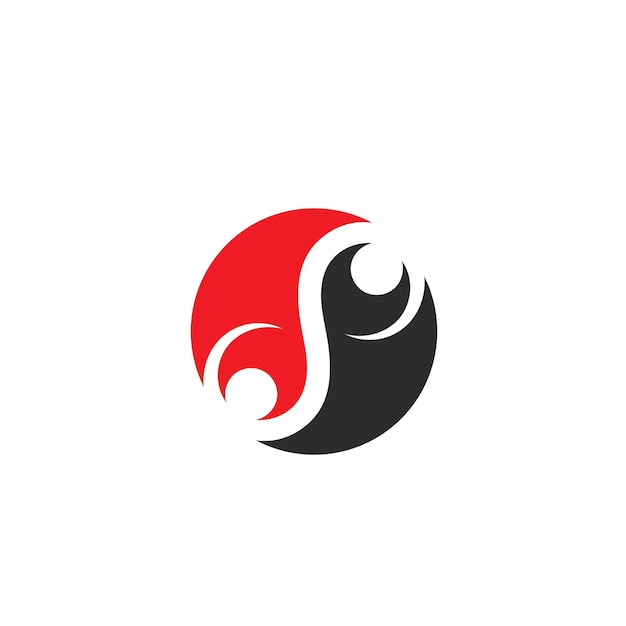 Yinyang-Leute, die Konzeptdesign-Illustrationsschablone der Hand rütteln