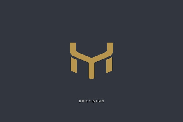 YM oder MY Buchstabe Monogramm Vektor Logo Buchstaben Kombination Lettermark