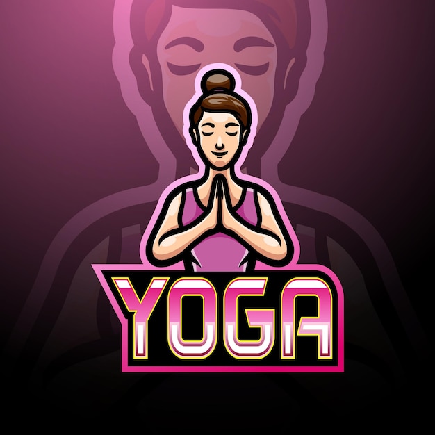 Yoga e sport logo maskottchen design