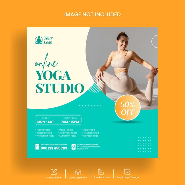 Yoga-flyer und social-media-banner-vorlagendesign