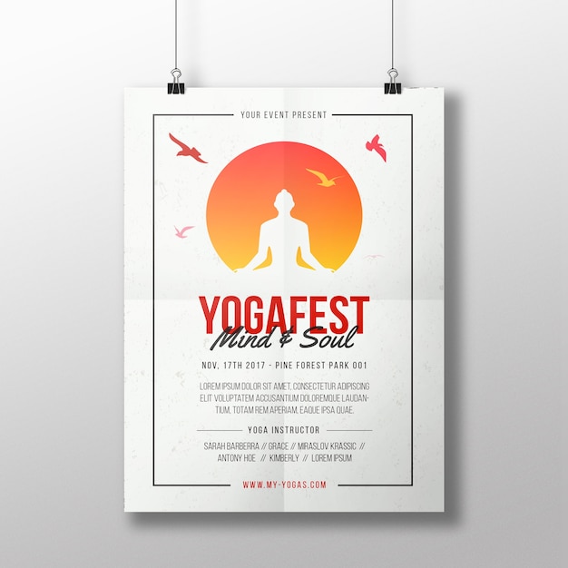 Vektor yoga flyer