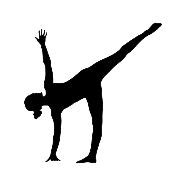 Vektor yoga in silhouette vektorgrafiken auf hintergrund