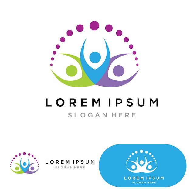 Yoga-leute-logo-icon-design-vorlage