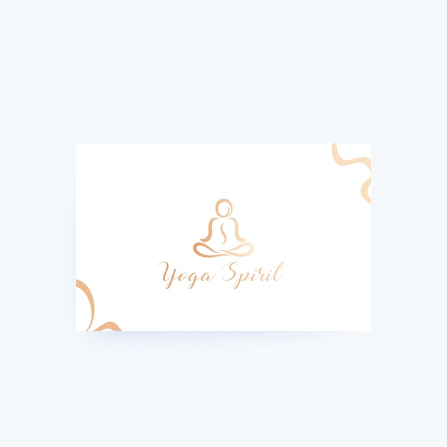 Yoga-Logo-Design auf einer Karte, Mann im Lotussitz