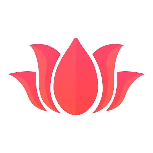 Yoga-Lotus-Symbol Cartoon des Yoga-Lotus-Vektorsymbols für Webdesign isoliert auf weißem Hintergrund