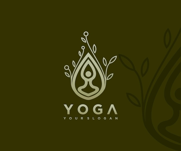 Yoga-meditation-logo premium-vektor