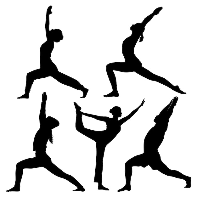 Yoga oder Meditation Silhouetten Vektor-Illustration