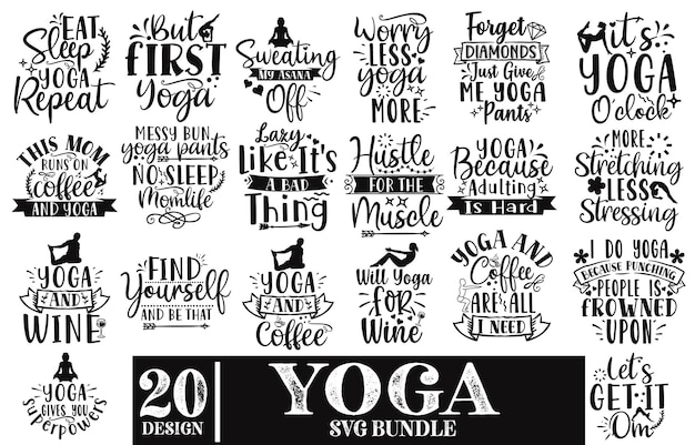 Yoga-schriftzug svg-design-bundle yoga-zitate