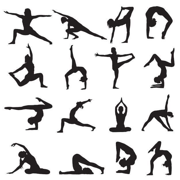 Yoga Silhouetten Vektor.