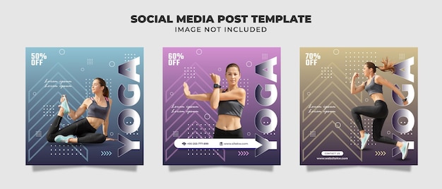 Yoga Social Media Instagram Post und Banner-Vorlage für die Promotion